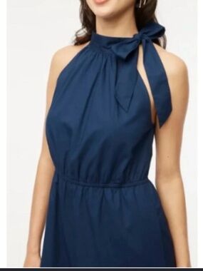 J Crew navy blue Bow-Tie Halter Navy Dress. Size 18. EUC.